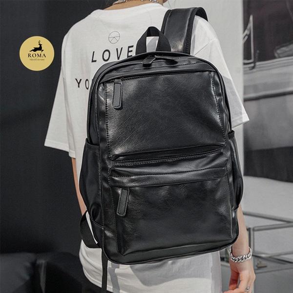 Balo nam nữ da cao cấp, da mềm mịn, balo hình hộp, balo laptop, balo hàn quốc cao cấp BL012