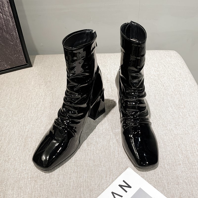 Boot dúng da bóng màu đen THỜI THƯỢNG GBN6501