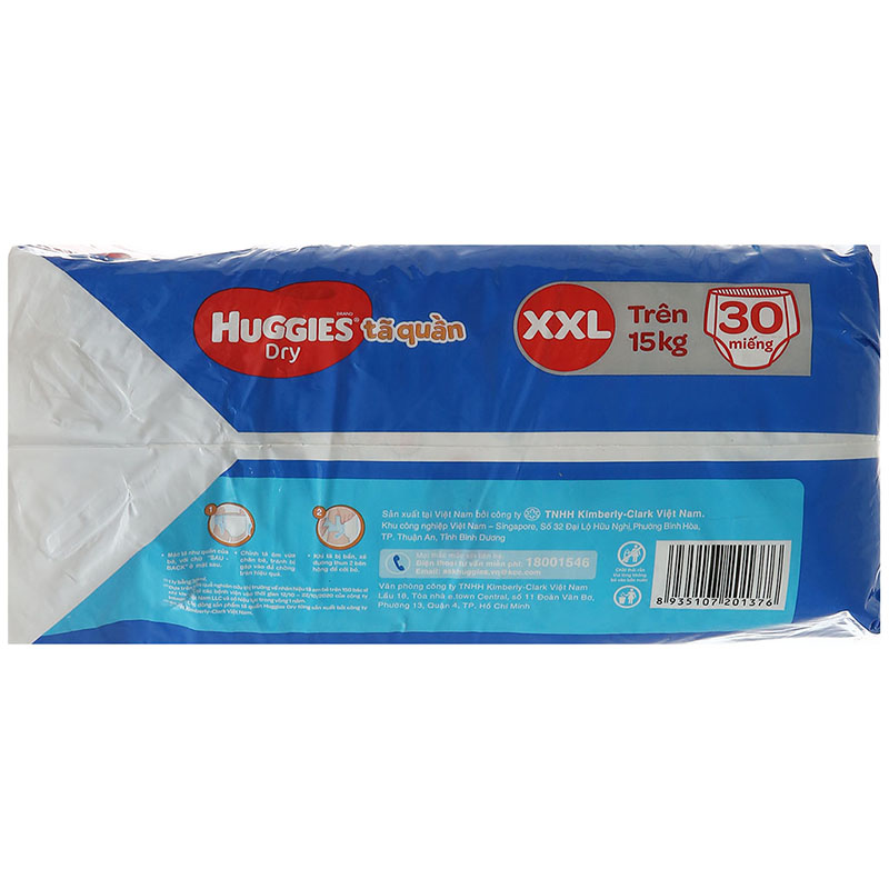 Tã quần Huggies size XXL 30 miếng (cho bé trên 15kg)