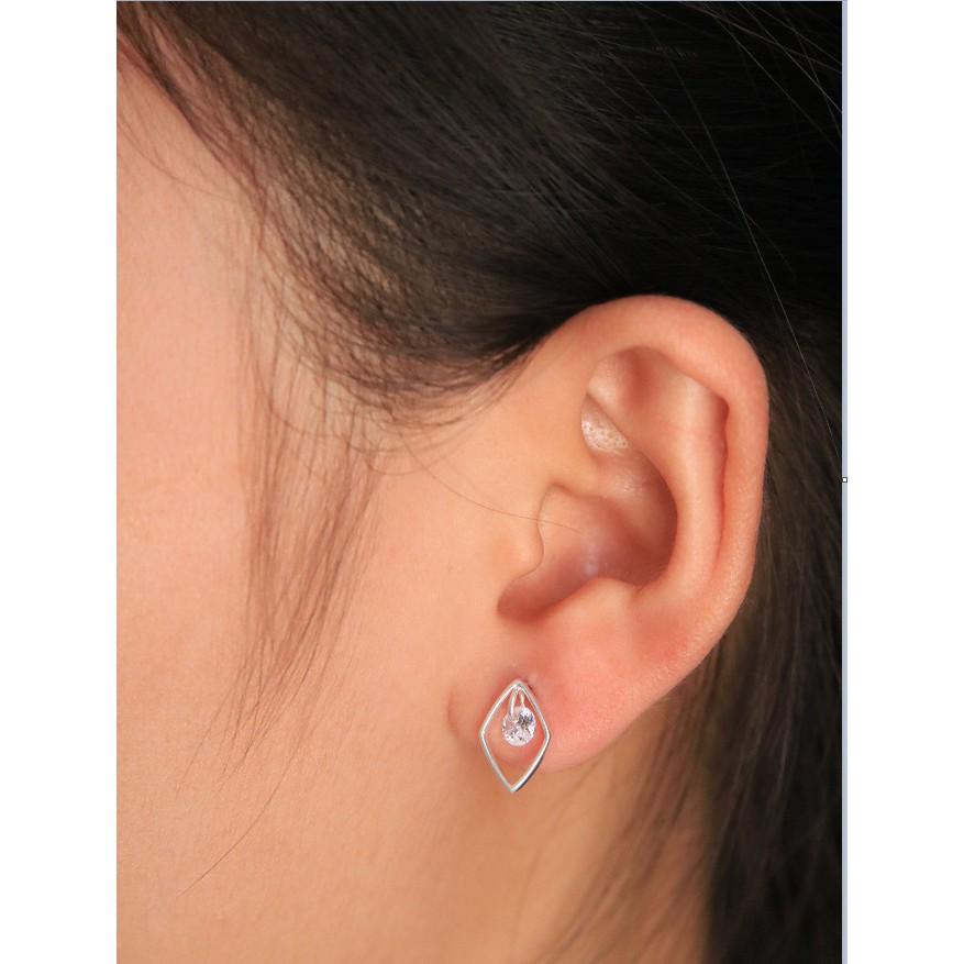 Bông Tai Bạc Nữ Rhombus Diamond S1