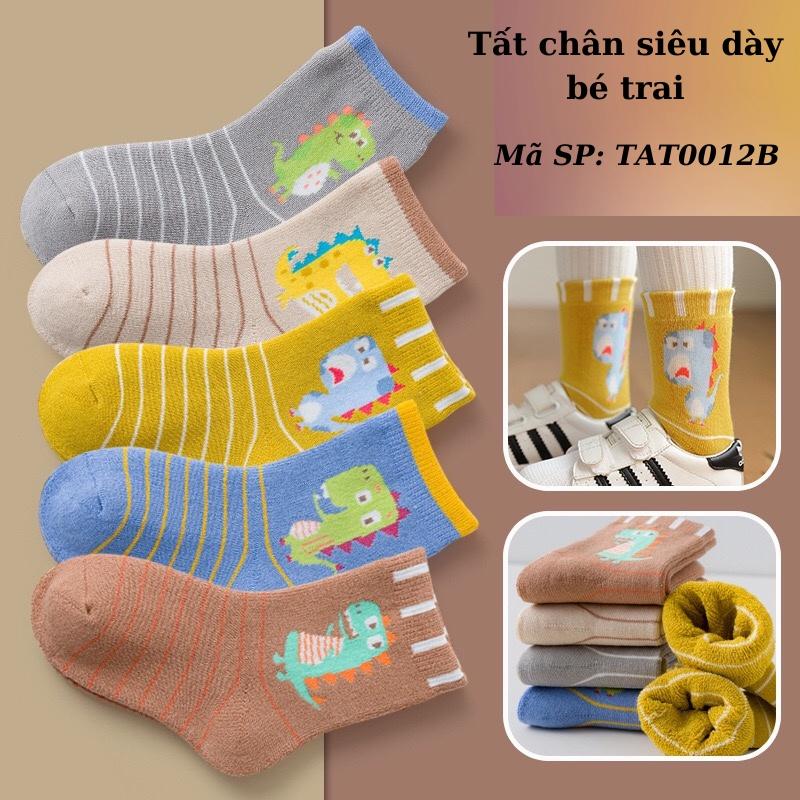 Tất Chân Bé Trai Cổ Cao Loại Dày Cao Cấp 1-12 tuổi Mixi Kids TAT0012B