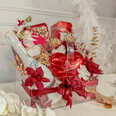 Acrylic Hộp hoa mica có quai - Hộp mica cắm hoa - Giỏ mica không quai trưng bày quà tặng - Có quai