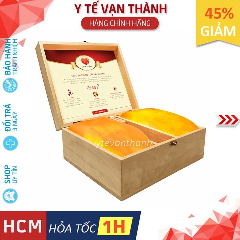 Hộp Đá Muối Hymalya Massage Chân (2 Viên Mặt Cong): (Tặng Muối Tắm Và 2 Bóng Đèn Thay Thế) -VT0513