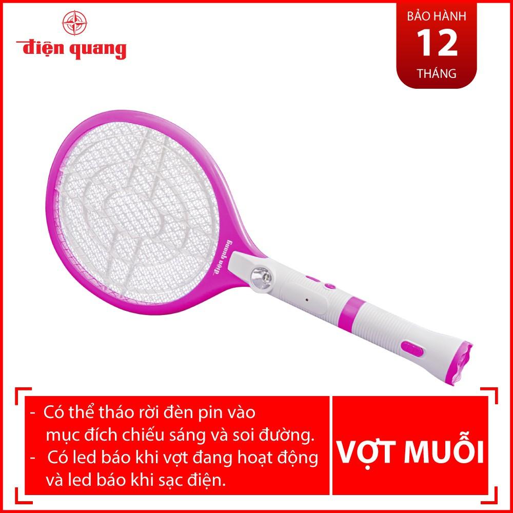 Bộ vợt muỗi Điện Quang ĐQ EMR05L WPI (trắng - hồng)