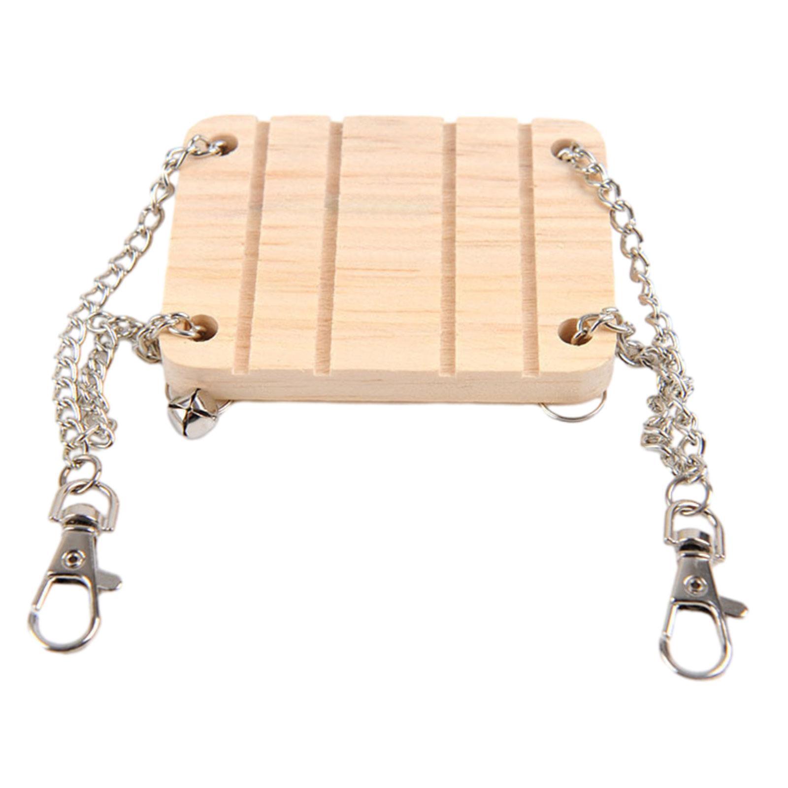 Hamster Hanging Swing Bed Wooden Accessories Exercises Play Toy for Gerbil Rats
