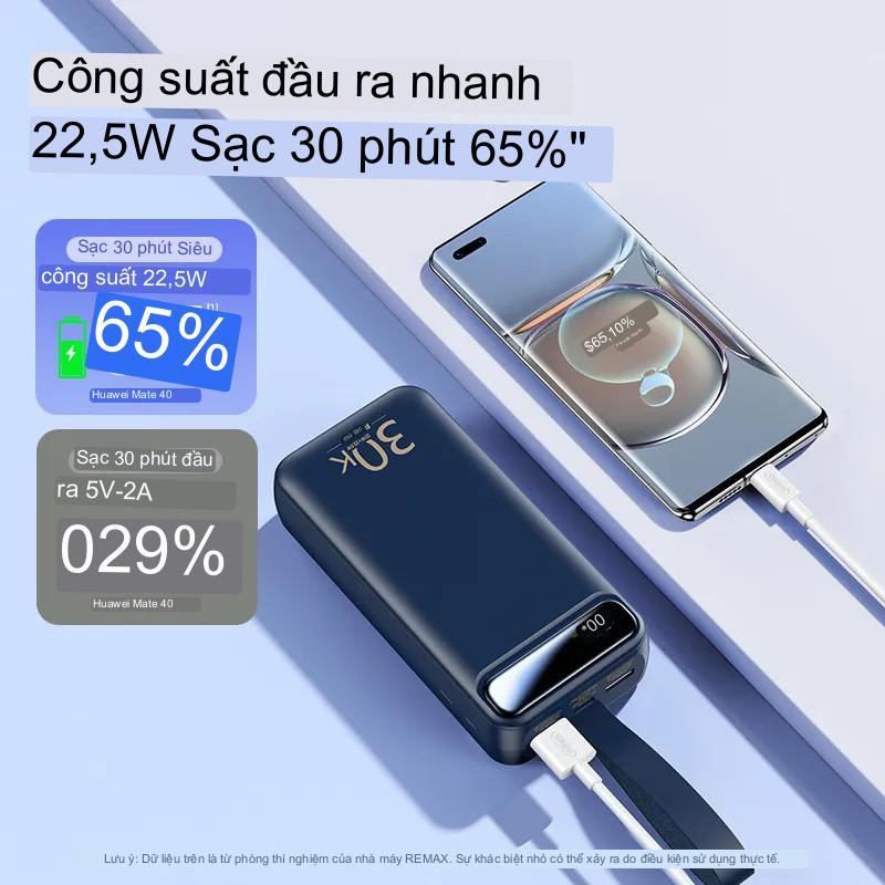 Pin Sạc Dự Phòng Sothing Remax RPP 522 30000mAh 2 Cổng USB, 1 Cổng Type-c Sạc Nhanh PD QC3.0 max 22.5W- Hàng Chính Hãng