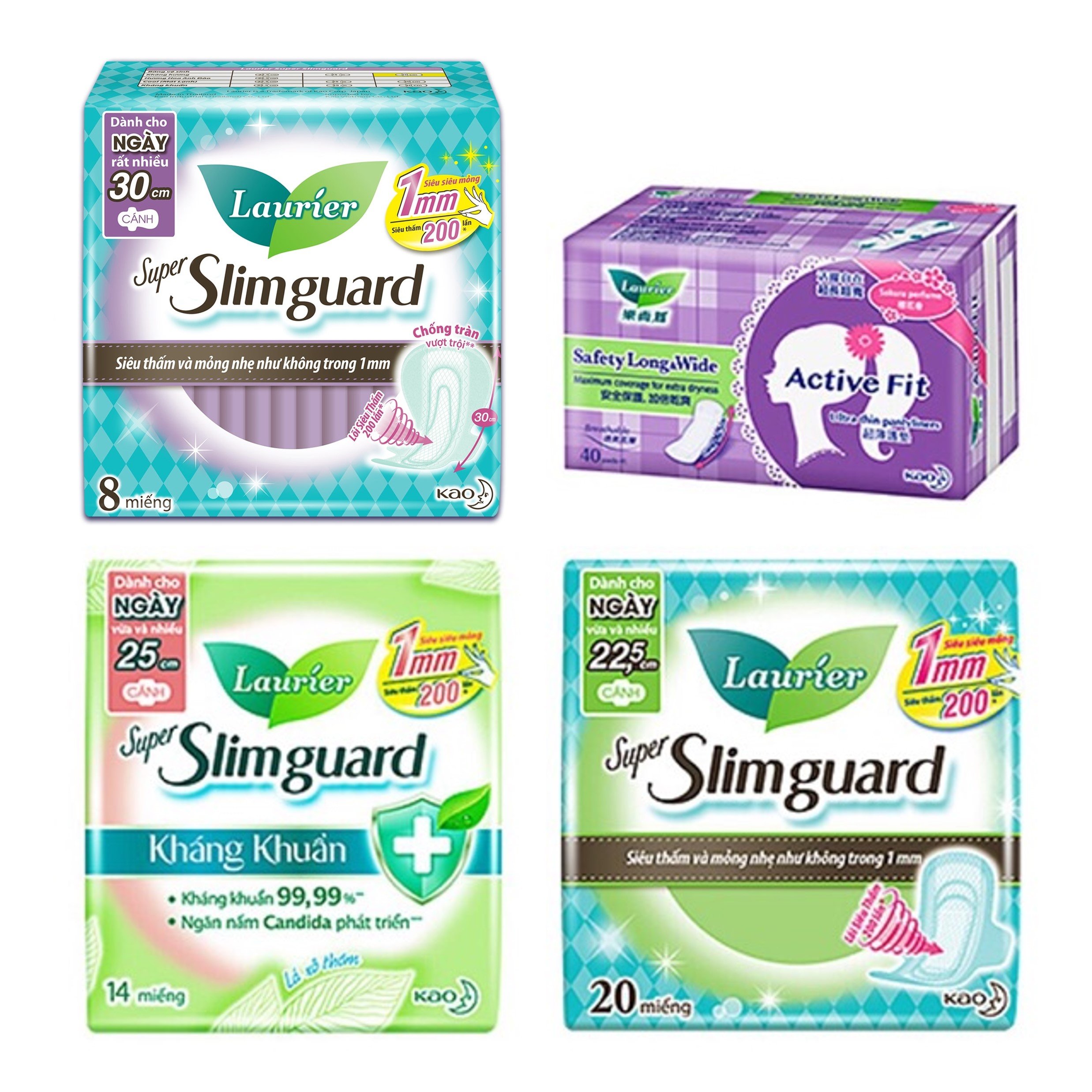 Combo 4 Gói Băng Vệ Sinh Laurier tiện lợi
