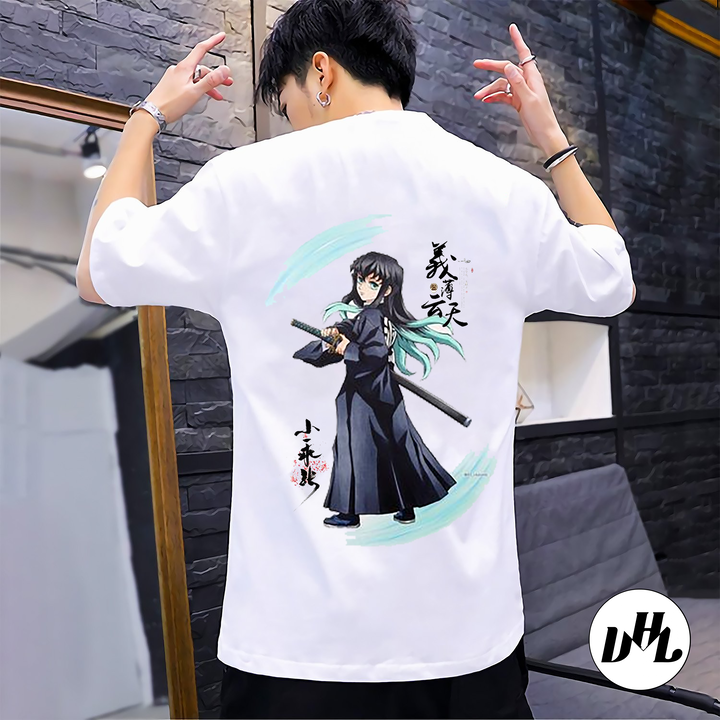 Áo thun trắng Anime, Manga Thanh gươm diệt quỷ Nezuko 03, Unisex Nam Nữ có Size áo từ 25-95kg