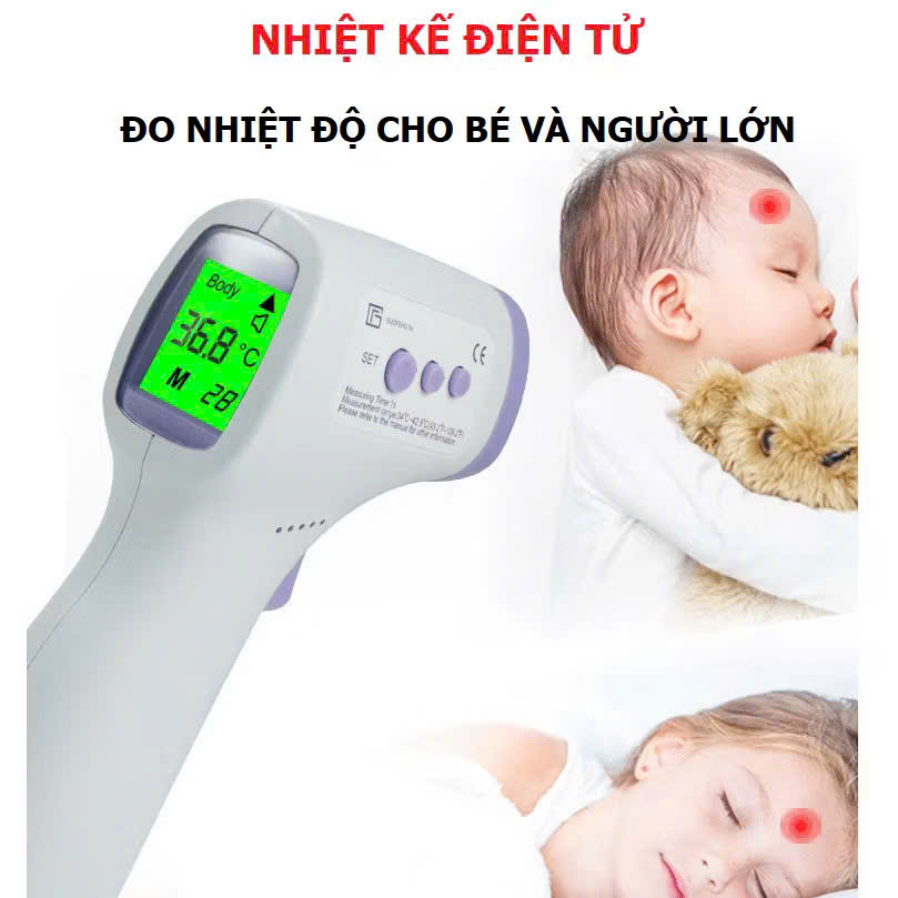 Nhiệt Kế Thông Minh Đo Trán Không Tiếp Xúc – An Toàn Cho Bé, Hiển Thị Màu Dễ Nhìn