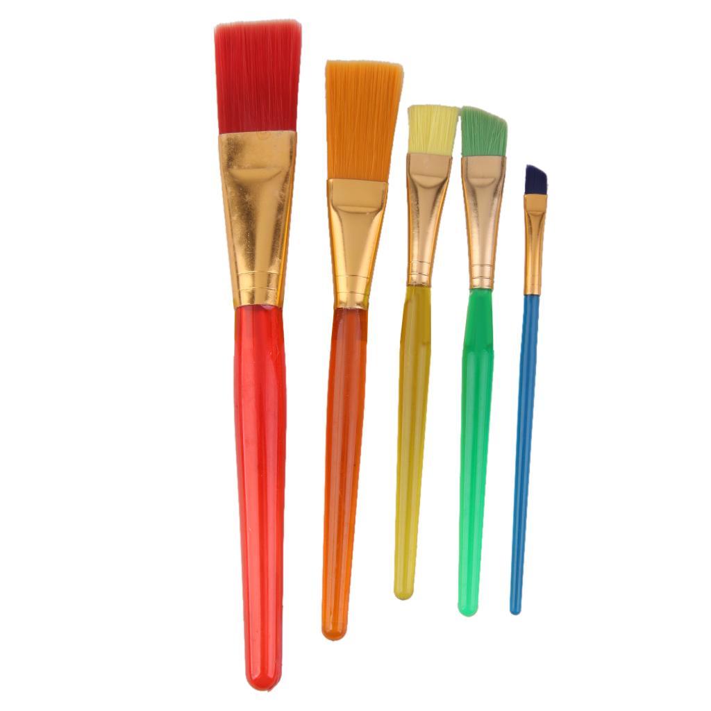 Kids Craft Nylon Paint Brushes Set of 5pcs Multicolor