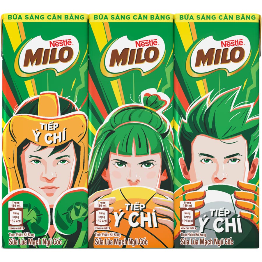 Sữa lúa mạch Nestlé MILO Bữa Sáng Thùng 36 hộp x 180ml - Giao mẫu ngẫu nhiên