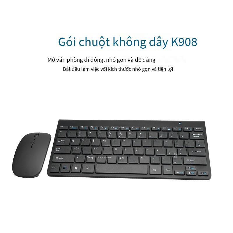 Phong cách mới nhất Bộ bàn phím và chuột không dây K908 Bàn phím sô cô la 2.4G Bàn phím không dây Bộ chuột máy tính xách tay