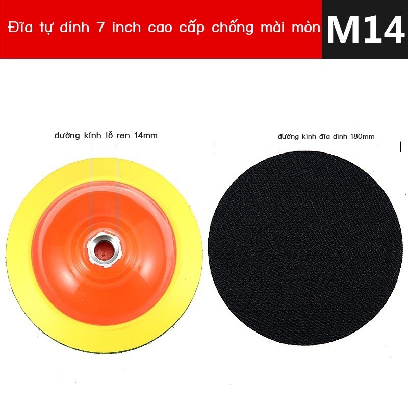 Đế đệm gắn phớt đánh bóng máy đồng tâm RO - 5inch M14 tiện dụng