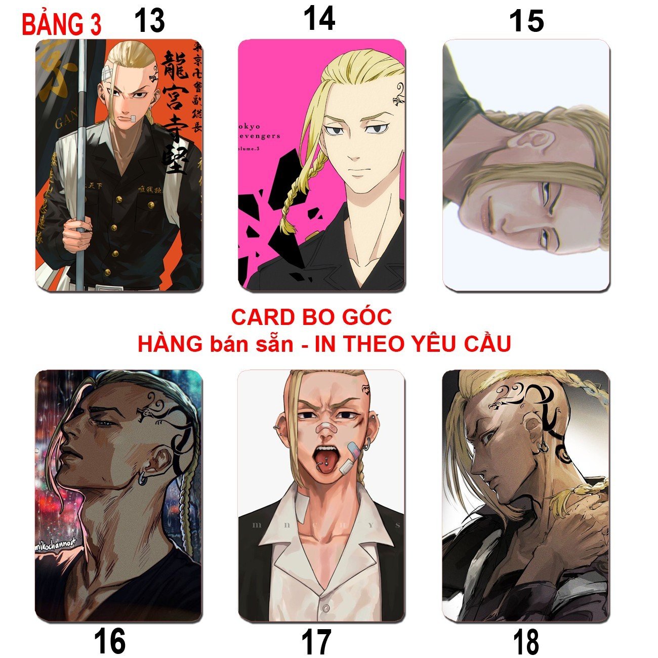 Card hình Ryuguji Ken Tokyo revengers / Thẻ card Ryuguji Ken kịch trường takemiki Tokyo revengers