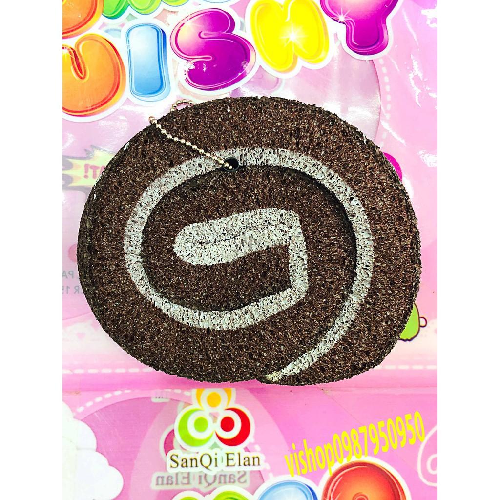 Squishy bánh bông lan cuộn nhiều màu sắc