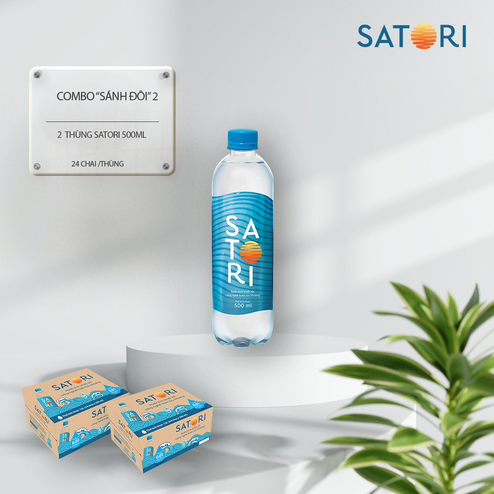 Combo 2 Thùng Nước Tinh Khiết Hoàn Lưu Khoáng SATORI 500ml