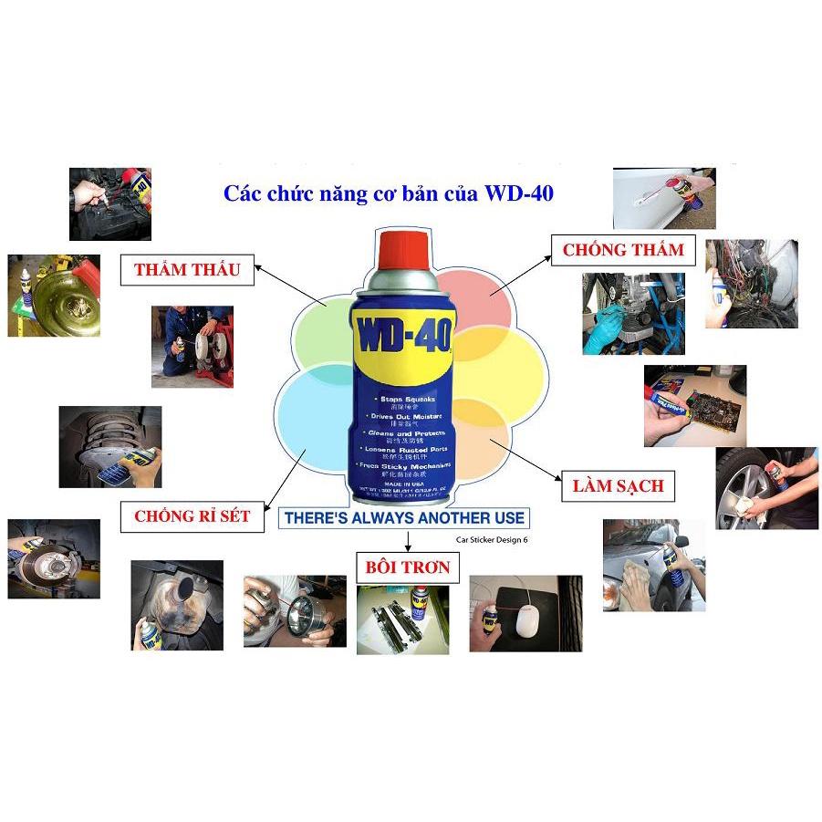 Chai xịt Bôi trơn WD-40 412ml Làm sạch Chống ẩm Chống rỉ sét Multi-Use Product