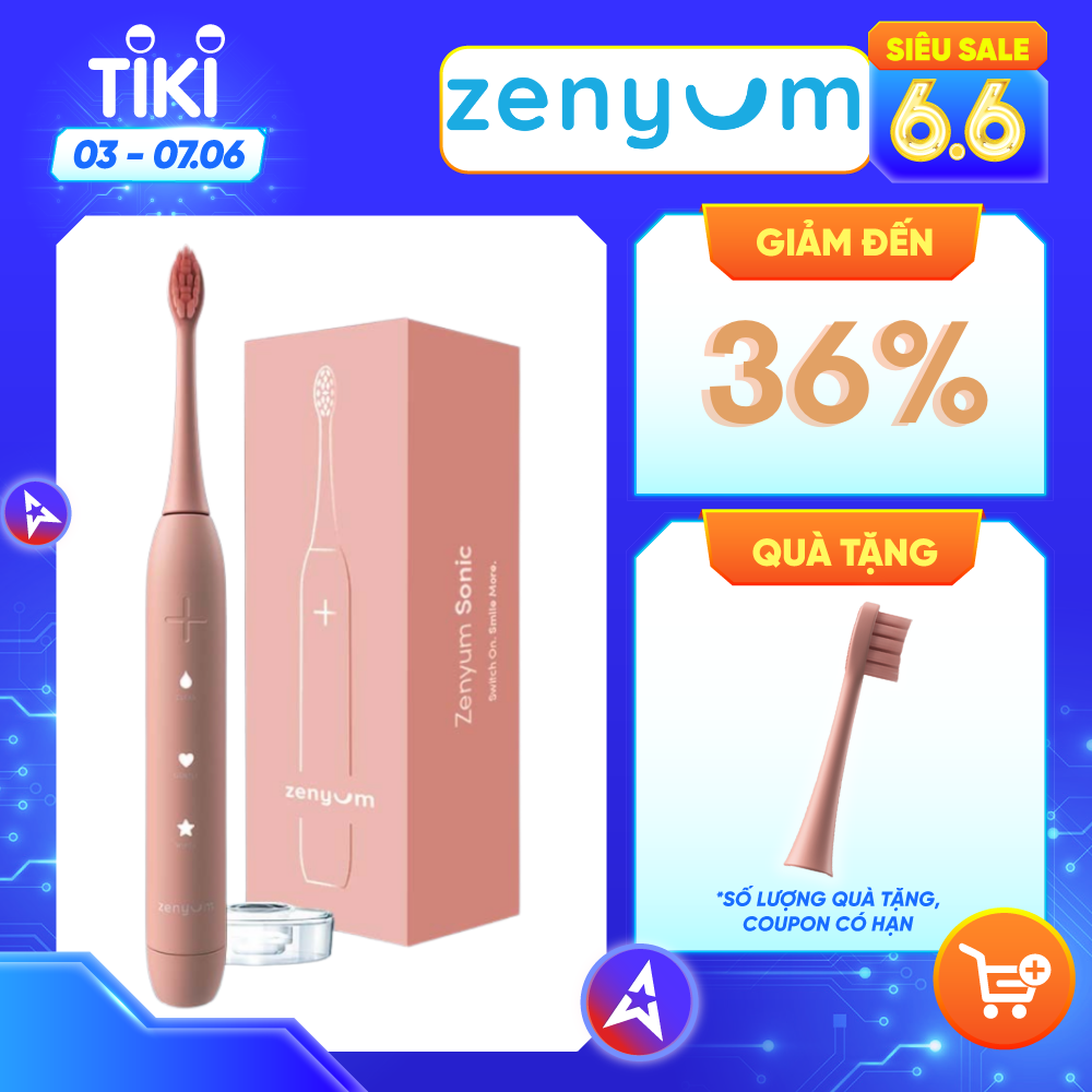 [Chính Hãng] Bàn Chải Đánh Răng Điện Zenyum Sonic T11 - Màu Hồng San Hô - Công Nghệ Singapore - HOT