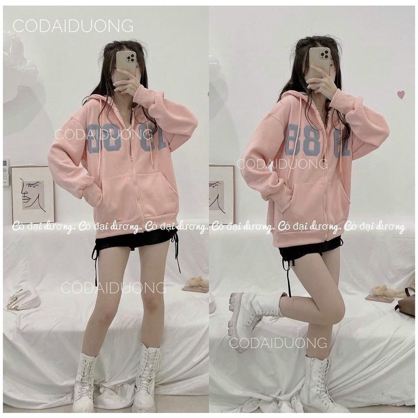 Hình ảnh Áo Khoác Hoodie Kiểu Zip Kéo 1988 Phối Nón Rộng Che Nắng Giữ Nhiệt Đa Năng Thiết Kế Đơn Giản Tinh Tế Siêu Đẹp