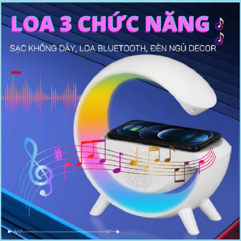 Loa bluetooth chữ G tích hợp đèn led RGB và sạc không dây - Loa không dây nghe nhạc hay âm thanh chuẩn