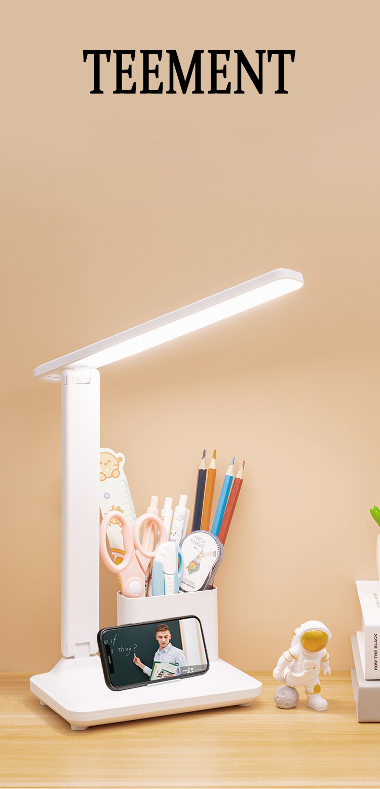 Đèn Bàn Học Đọc Sách Cao Cấp Teement Led Chống Cận 03 Chế Độ Ánh Sáng Vàng Bảo Vệ Mắt- Hàng Chính Hãng