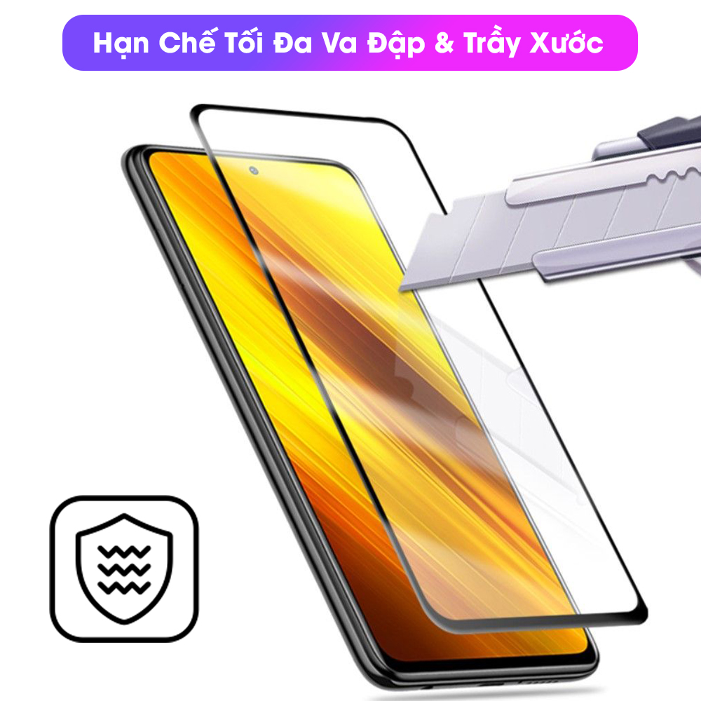[Miếng dán màn hình] Kính Cường Lực Viền Mỏng Dành Cho Xiaomi Poco X3 / X3 NFC KHÔNG LẤN MÀN- Hàng Chính Hãng