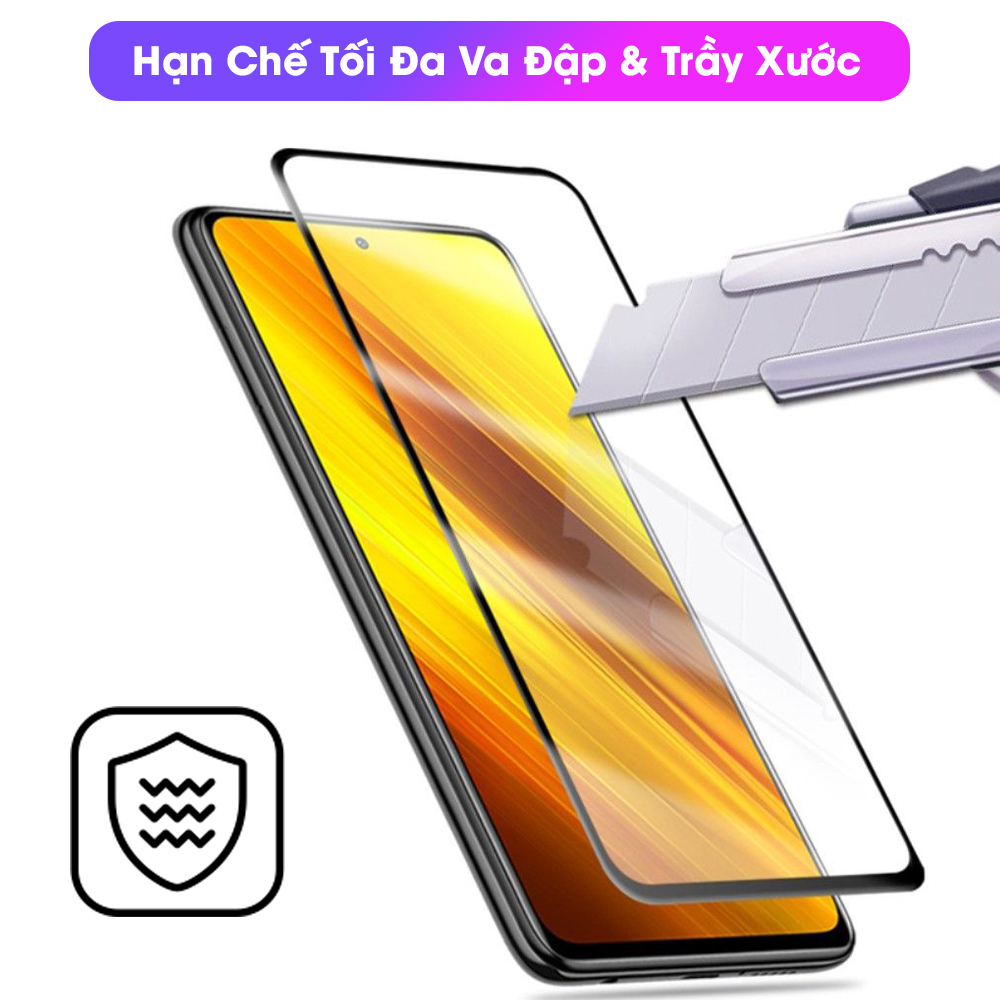Kính Cường Lực Viền Mỏng Dành Cho Xiaomi Poco X3 / X3 NFC KHÔNG LẤN MÀN- Hàng Chính Hãng