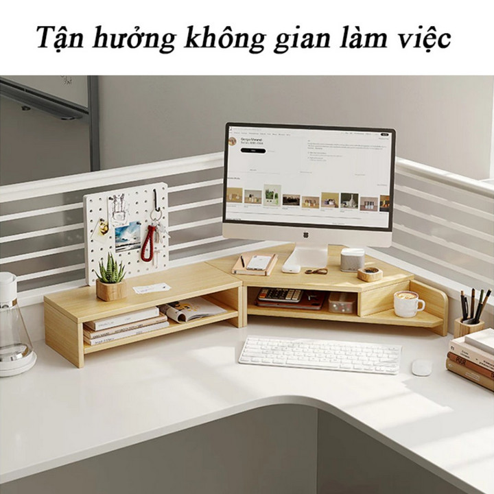 Kệ Màn Hình Đặt Góc Spacious Conner Desk Giúp Ngồi Đúng Tư Thế - Home Decor Furniture