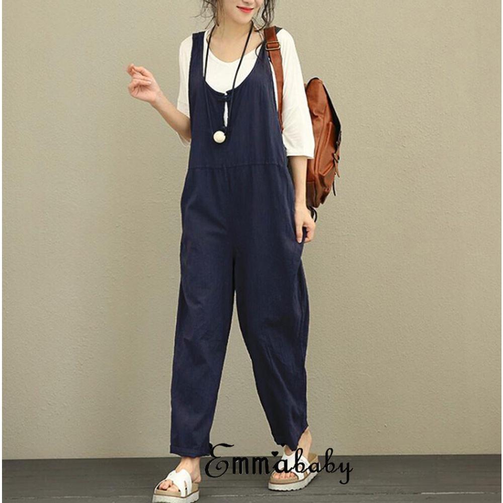 Quần Yếm Dài Liền Thân Thời Trang Nữ