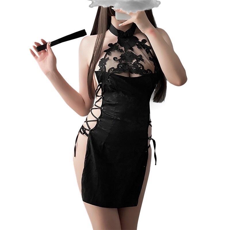 Bộ sườn xám đan dây xinh xắn sexy. Giao hỏa tốc HCM