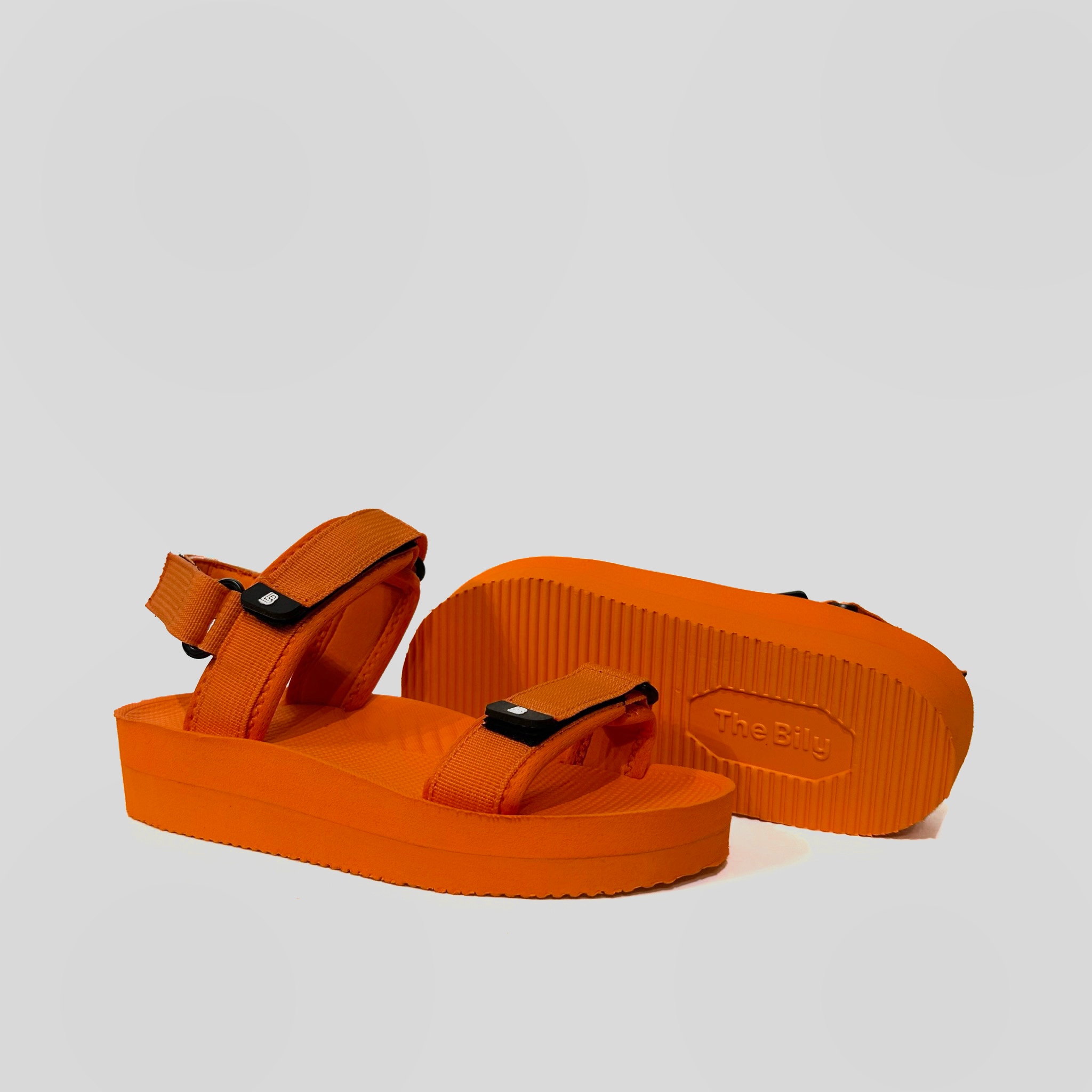 Giày Sandal Nữ The Bily 03W Quai Ngang - Màu Cam BL03WC