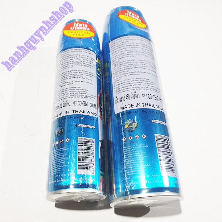Chai xịt chống chuột, đuổi chuột ô tô Thái Lan 300ml, 400ml