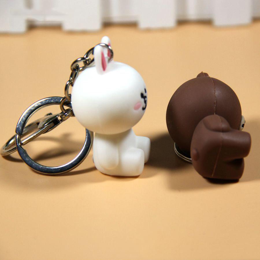 Móc khóa thỏ Cony/ gấu Brown đáng yêu - Móc chìa khóa đôi độc đáo Duashop