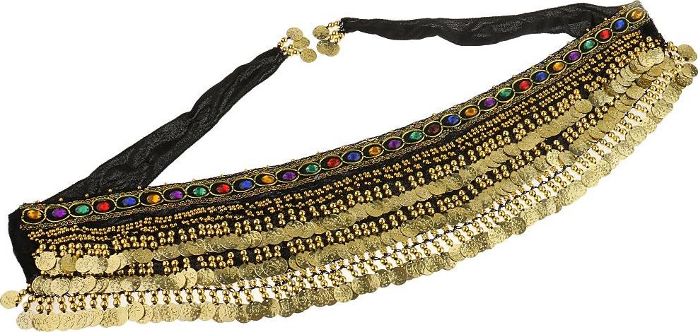 Ladies Belly Dance Wrap Belt Gold Coins Tassel Hip Scarf Costume