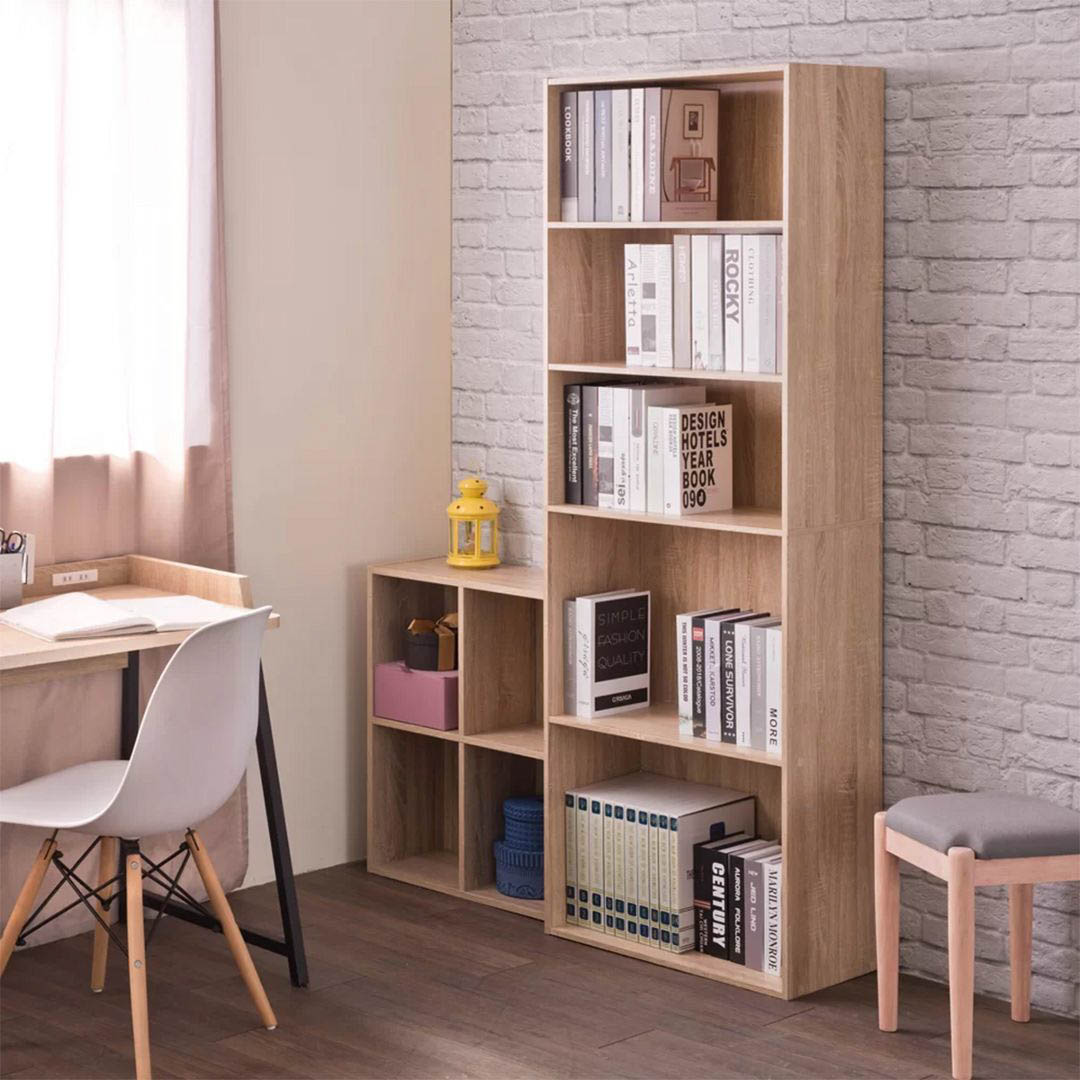 Kệ sách, kệ trang trí gỗ hiện đại SMLIFE Baingride  | Gỗ MDF dày 17mm chống ẩm | D62xR28xC180cm