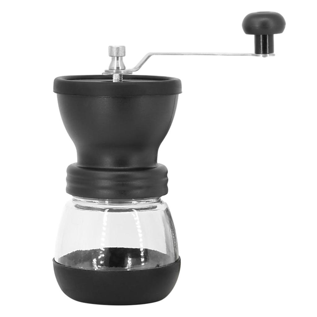 Manual Coffee Mill Burr Grain Milling Machine Tool For Camping Picnic Black