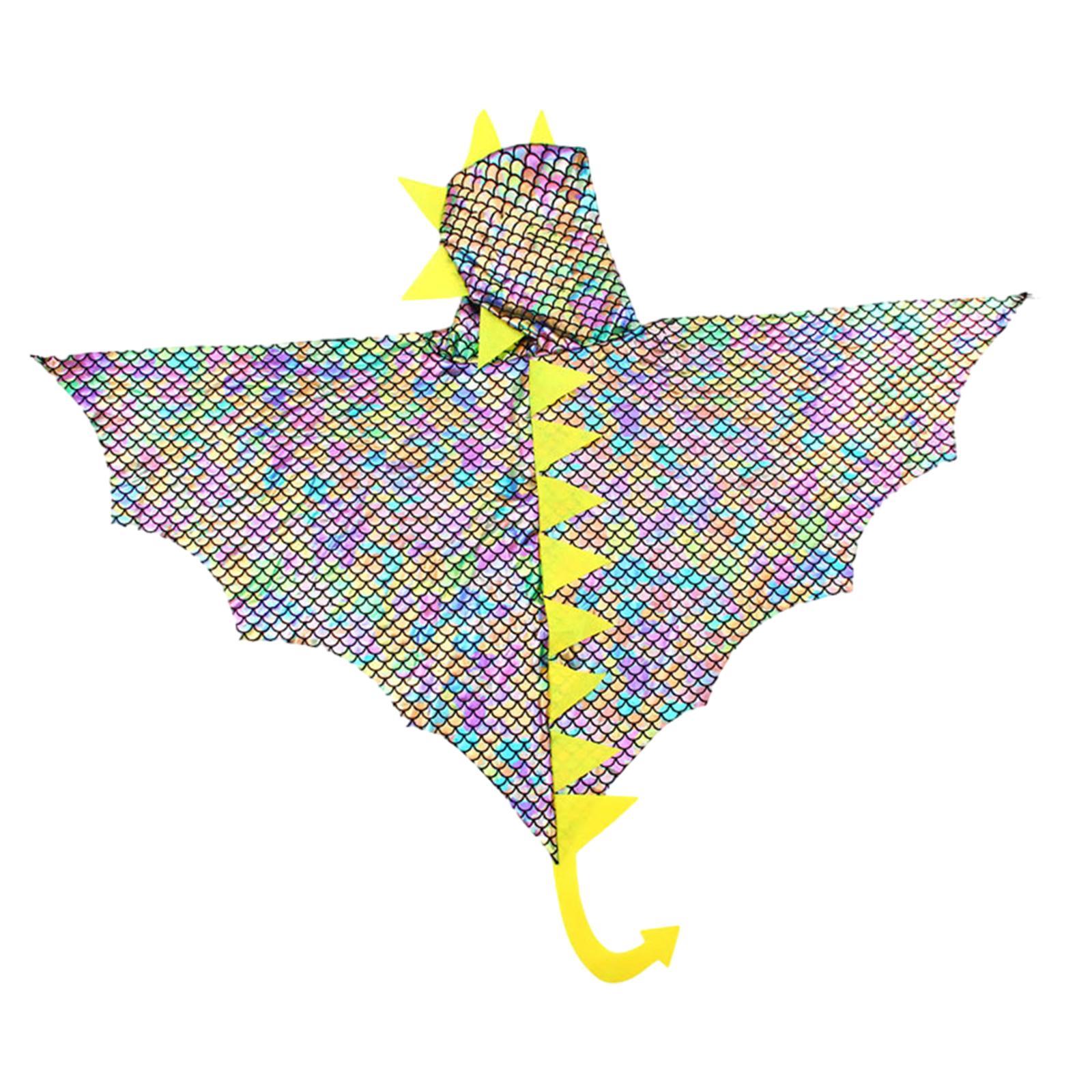 Halloween Dinosaur Costume Dragon Hood Cloak Coat Kids Dinosaur Cape Cosplay Outfit for Carnival Children Medieval Masquerade