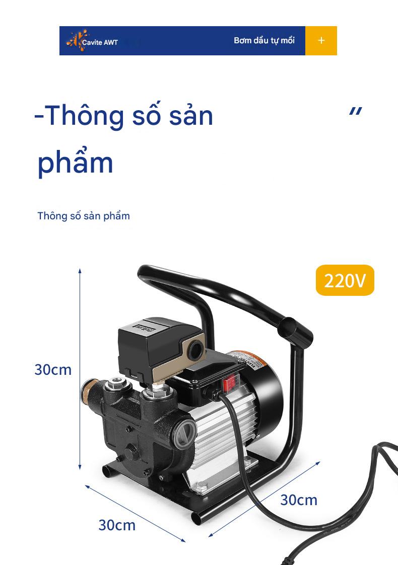 [Full Bộ Max 70L/P] Máy Bơm Dầu Tự Động 24V/220V – Bơm Nhanh &amp; Ổn Định