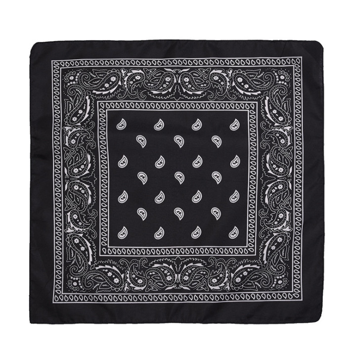 Bộ sưu tập khăn vuông cotton bandana turban XO Vintage BDN01 54x54cm - BDN01.13 Đen