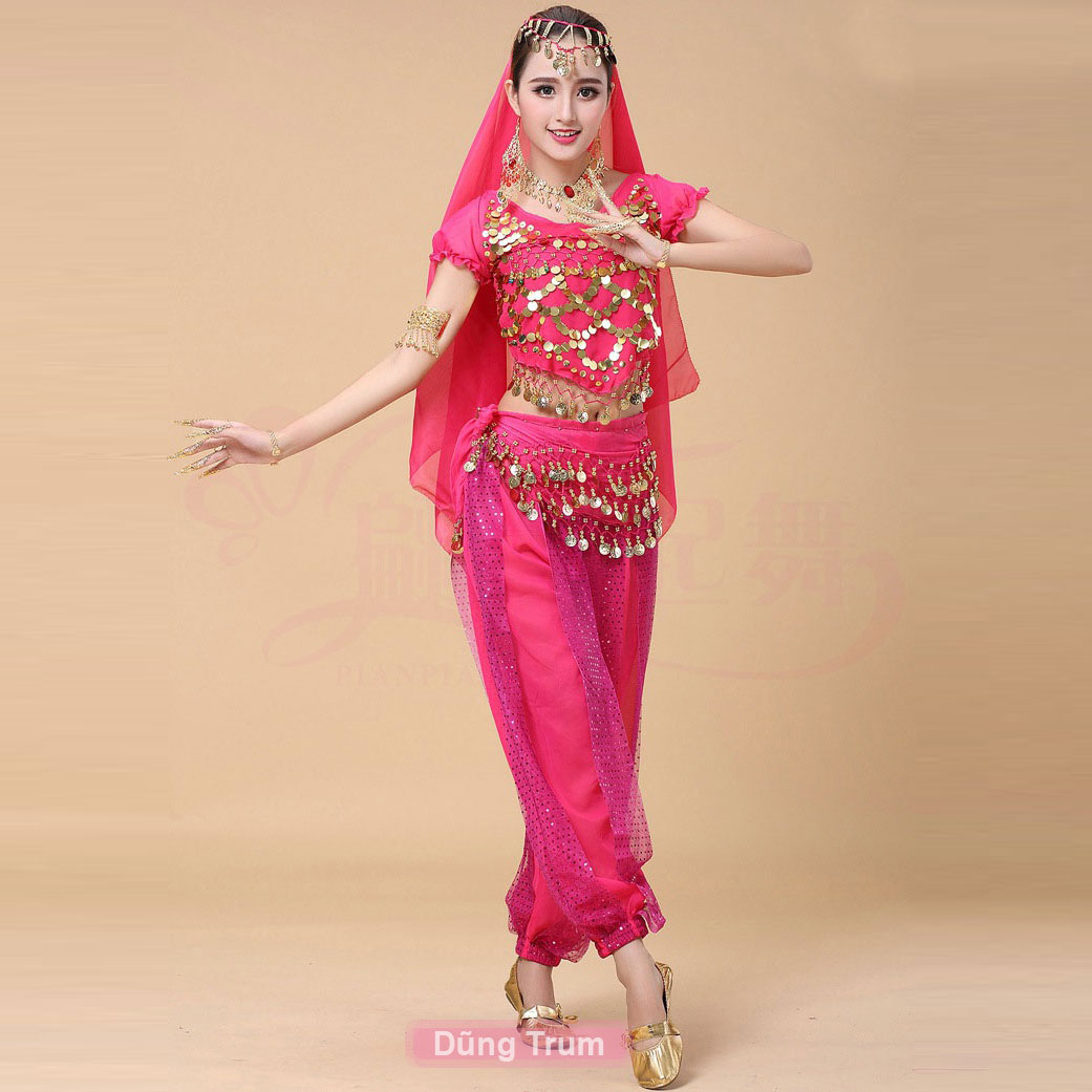 Trang phục múa Ấn Độ người lớn mẫu Quần dây kết hợp Áo cộc