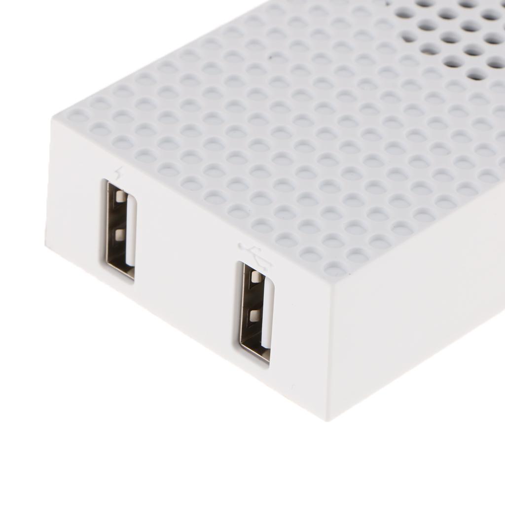 Cooler Fan 2 USB External 3-Fan Cooling Fan for Xbox One S Gaming Console Host Radiator - White