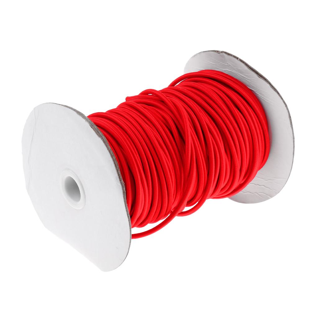 Red 4mm Marine Bungee Rope Shock Cord Car Truck Roof Racks Trailers Boats Kayaks Tie Down 0.5 1 2 3 20 30 50 75m