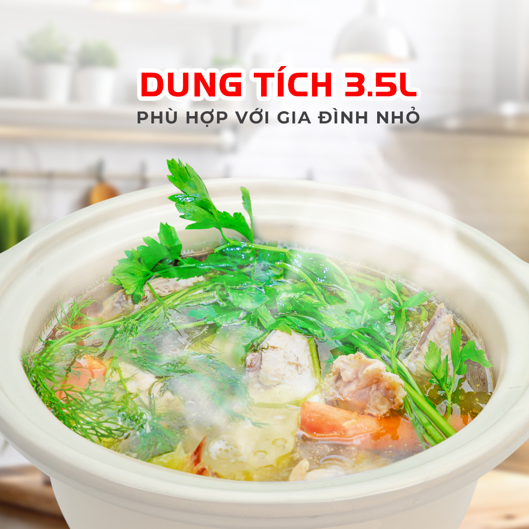 Nồi Nấu Chậm 3,5L Đa Năng SK1 Hàng Chính Hãng Kalpen Bảo Hành 2 Năm