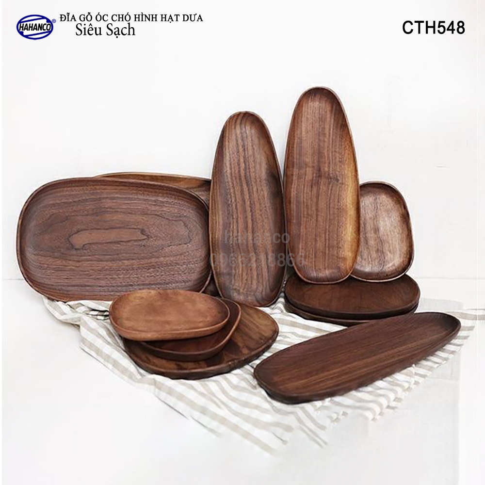 Đĩa Khay Gỗ Óc Chó hàng Xuất Khẩu - đựng đồ ăn/trang trí - đĩa bánh mì/trái cây/ bít tết/ pizza/ phụ kiện chụp ảnh, bày món ăn trong nhà hàng - Sang trọng trên bàn ăn