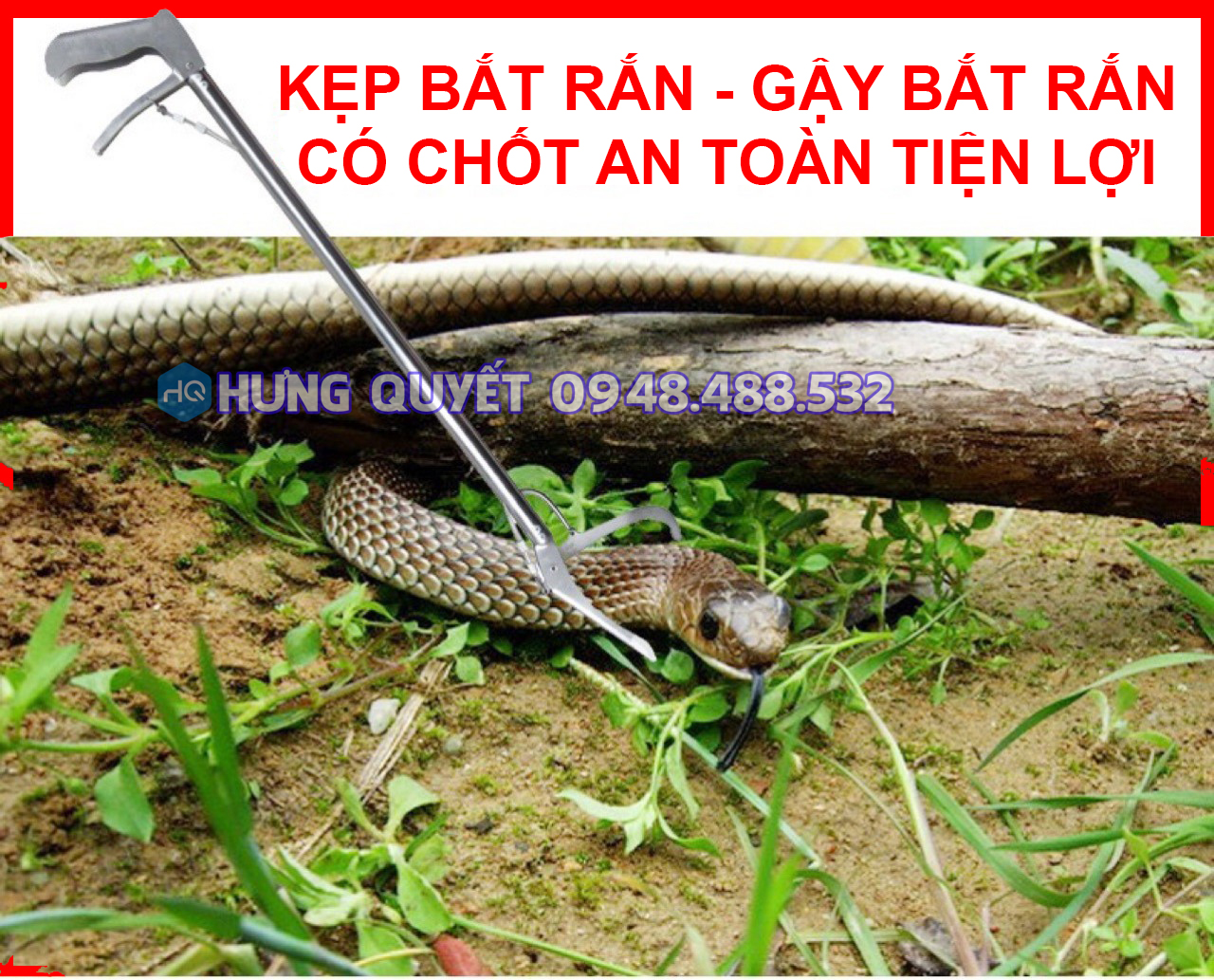 Gậy bắt rắn, kẹp bắt rắn chất lượng cao an toàn, cây bắt rắn có khóa chốt cài an toàn