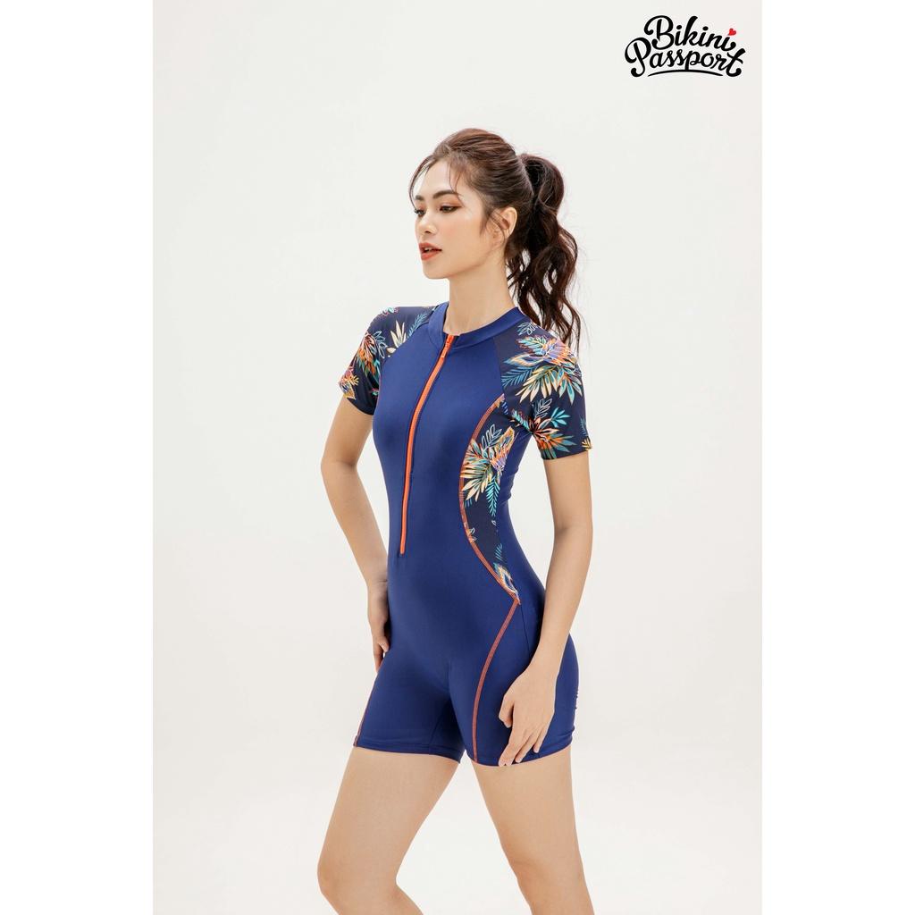 Đồ bơi Nữ BIKINI PASSPORT kiểu Một mảnh dạng short, áo tay ngắn có khoá - màu Khác - BS308_X