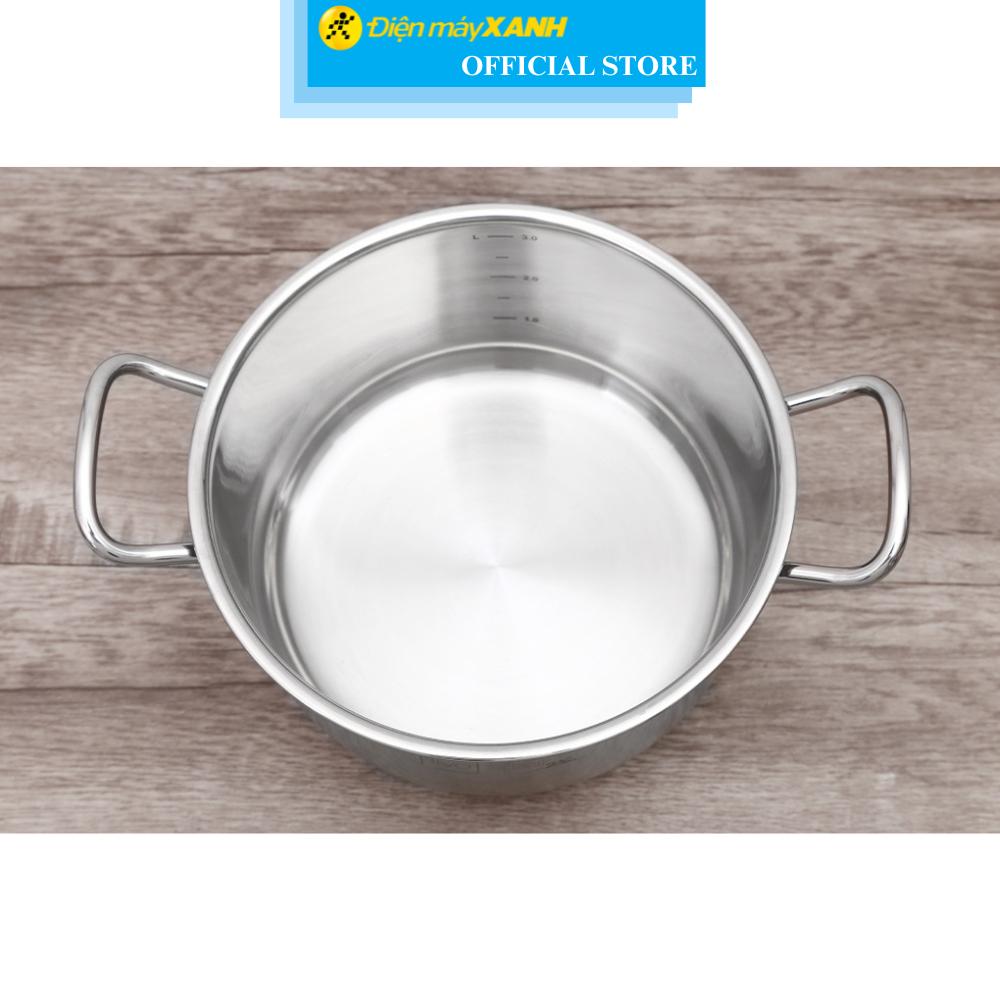 Nồi inox 5 đáy nắp kính 20 cm Fivestar N20-5DG 304 - Hàng Chính Hãng