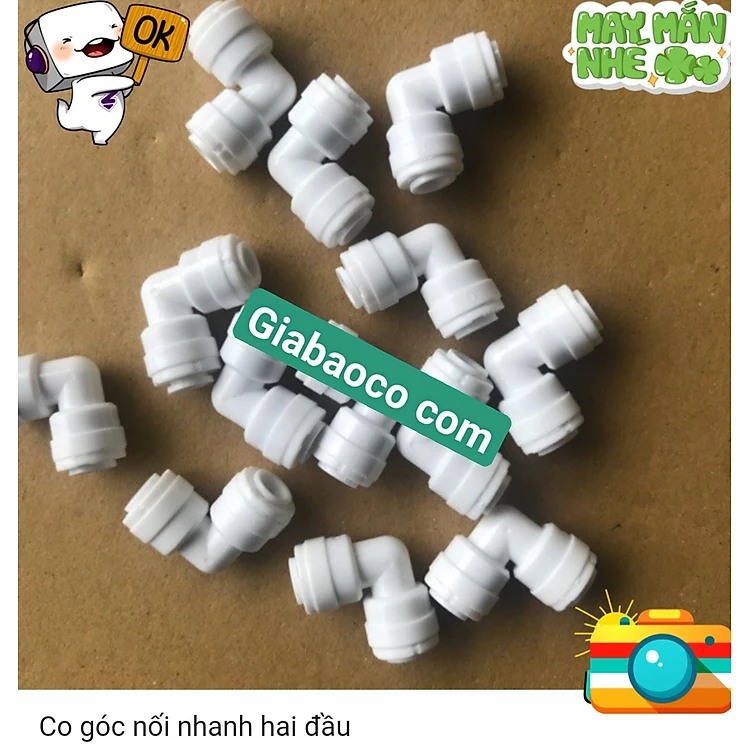 Co Góc - Nối Nhanh Hai Đầu -Dây 6mm  Hoặc Dây 10mm -Phụ Kiện Lọc Nước RO