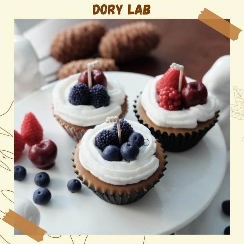 Nến Thơm Bánh Cupcake Trái Cây Không Khói, Phụ Kiện Decor -Dory Lab