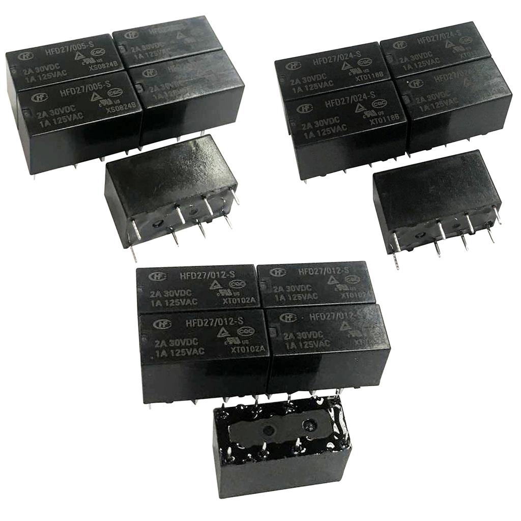 5 Pcs DC 5V/12V/24V Coil DPDT 8 Pin PCB Electromagnetic Power Relay
